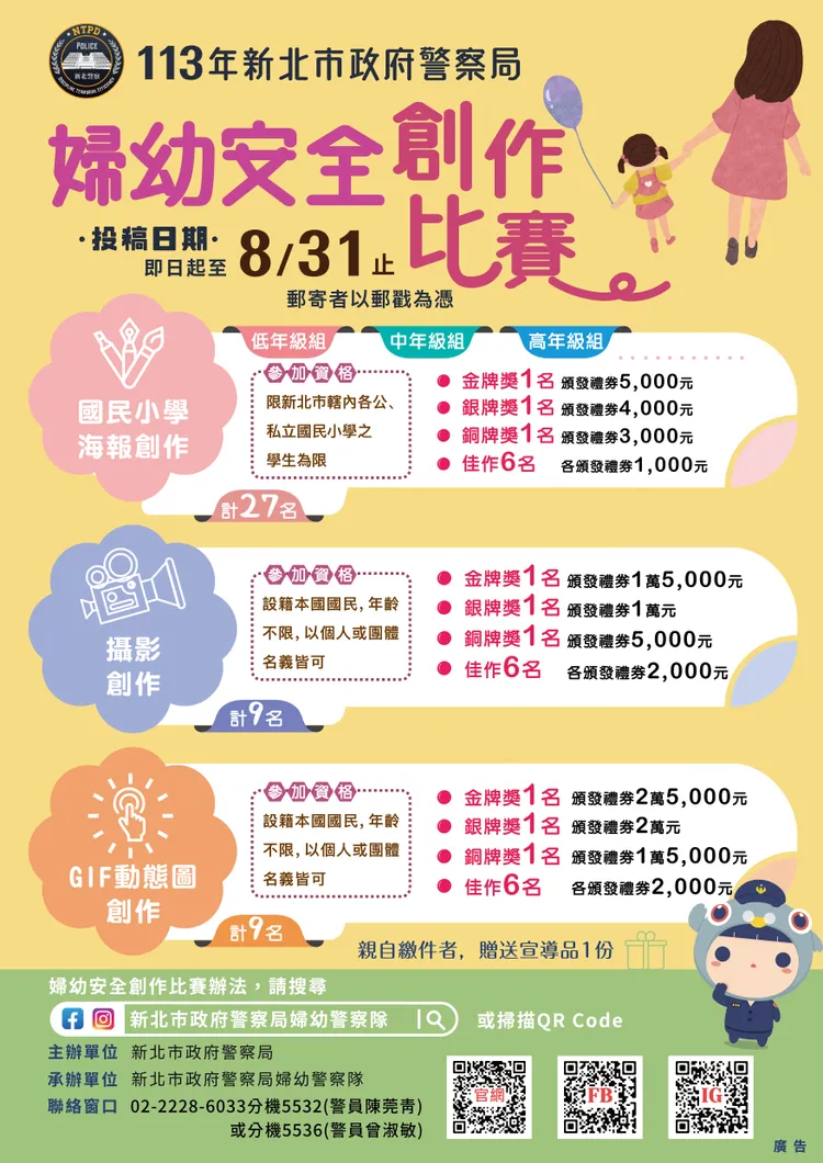 113年婦幼安全比賽海報。警方提供
