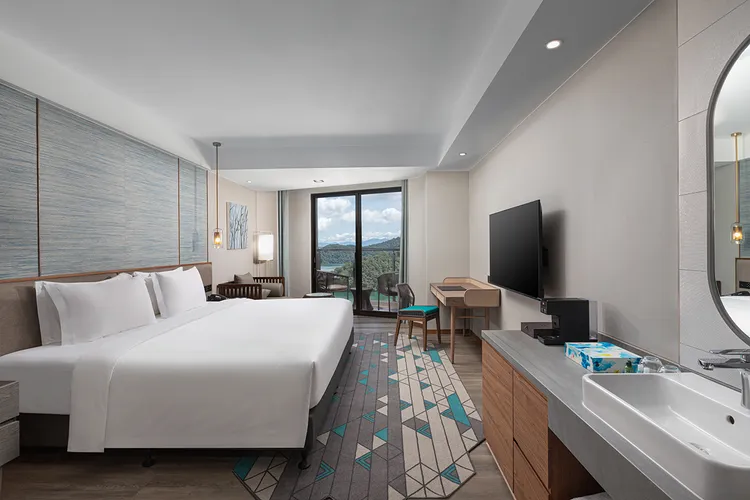 日月潭力麗溫德姆溫泉酒店客房。業者提供