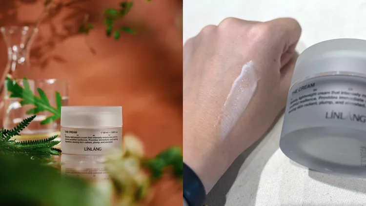 LINLANG全效修護霜，50ml／3200元。左圖品牌提供、右圖張家玲攝