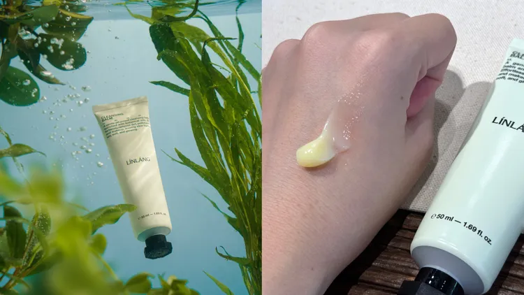 LINLANG沙棘植萃卸妝霜，50ml／950元。左圖品牌提供、右圖張家玲攝