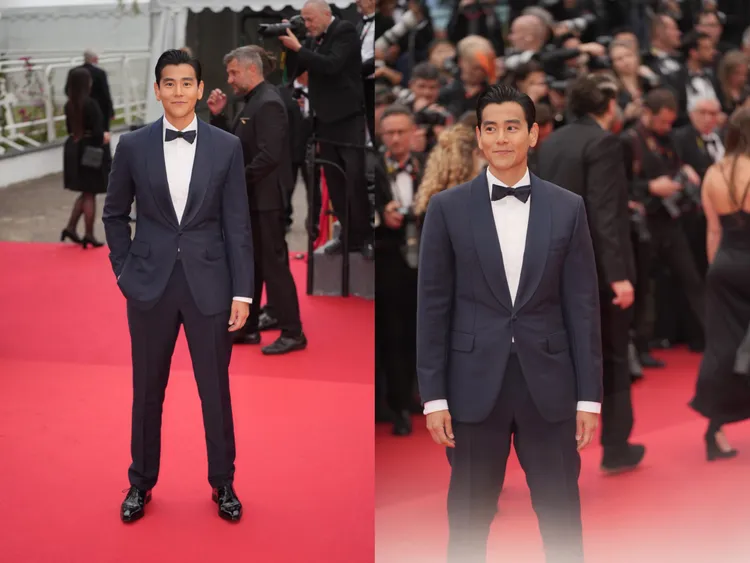 彭于晏身著Berluti西裝現身坎城影展開幕紅毯。翻攝彭于晏工作室微博