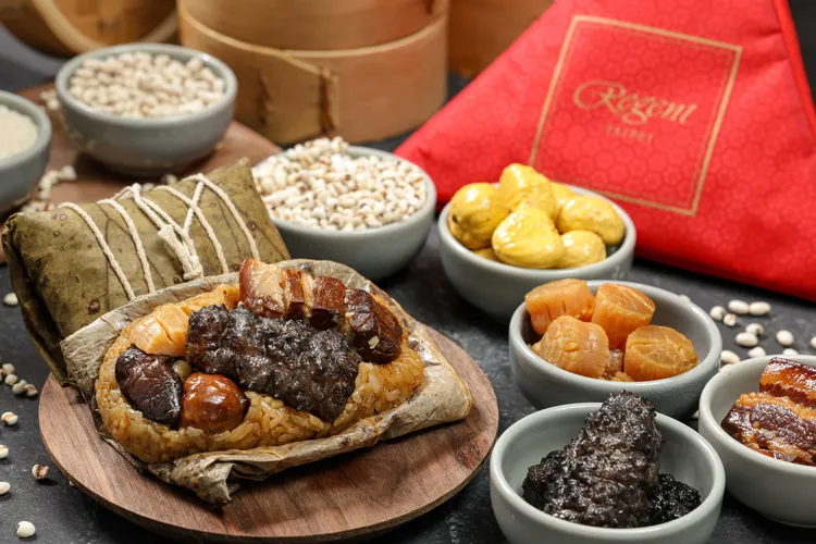 台北晶華烏參燒肉粽禮盒。業者提供