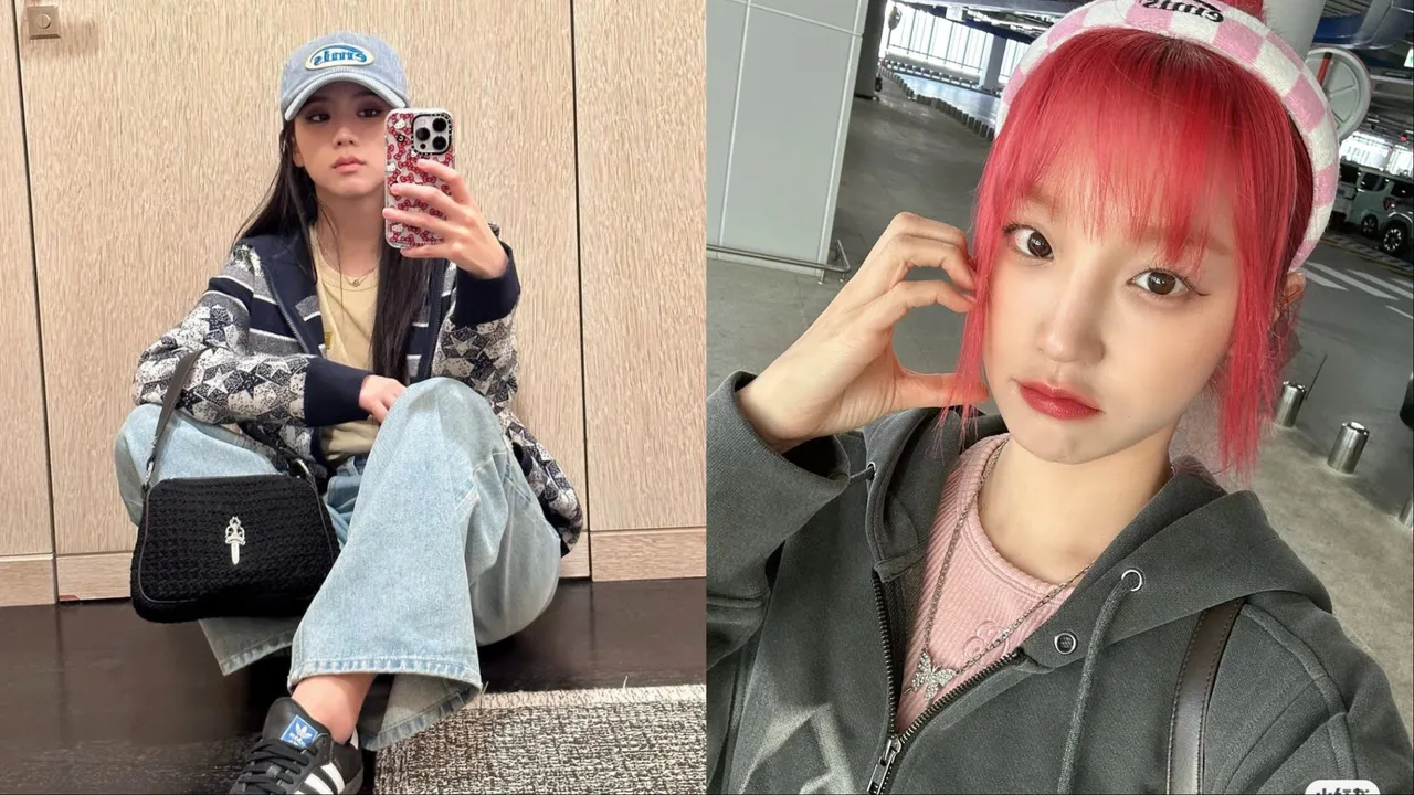 Jisoo、(G)I-DLE成員宋雨琦都曾配戴emis單品。左圖翻攝Jisoo IG、右圖翻攝IdolWardrobe小紅書
