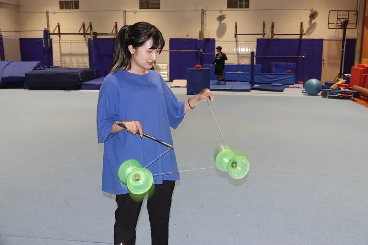 練習時的佳怡。江孟謙攝