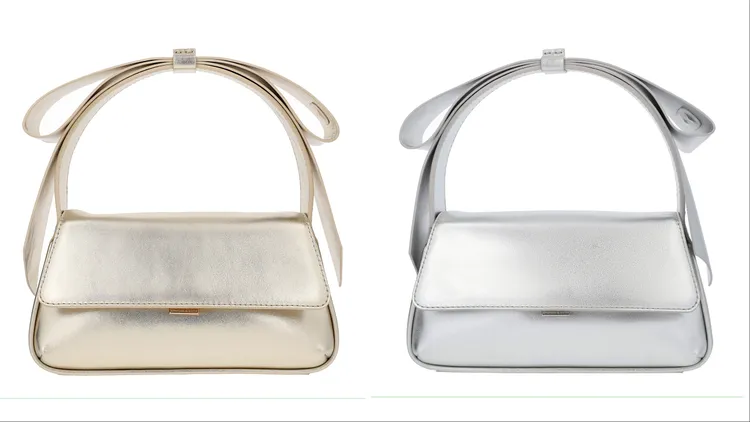 真皮蝴蝶結手提包，各3490元。品牌提供