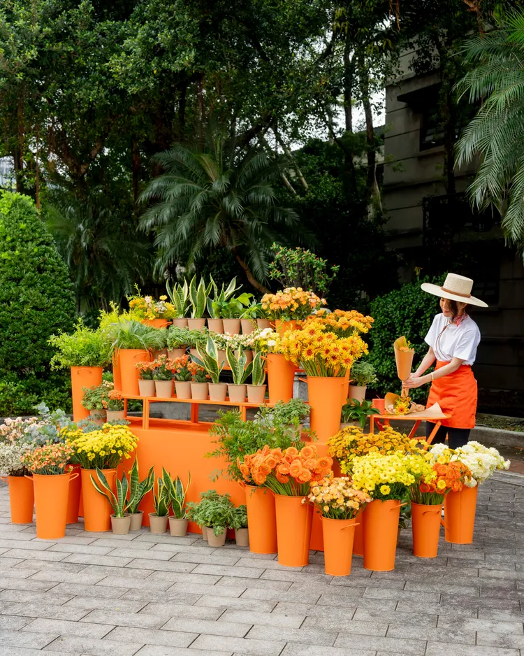 愛馬仕橘色小花園。品牌提供