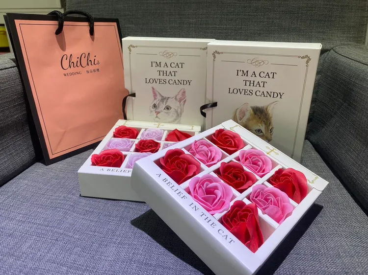 金山戶所浪漫長九玫瑰香水皂禮盒。民政局提供