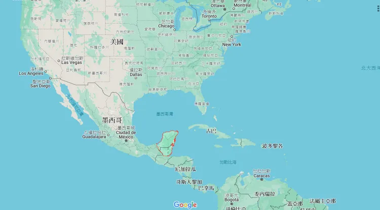 藍洞位於猶加敦半島附近。