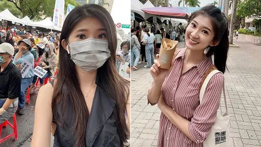 藍營正妹「心情複雜」現身立院抗議現場 讚「反黑箱撐民主」寫得好