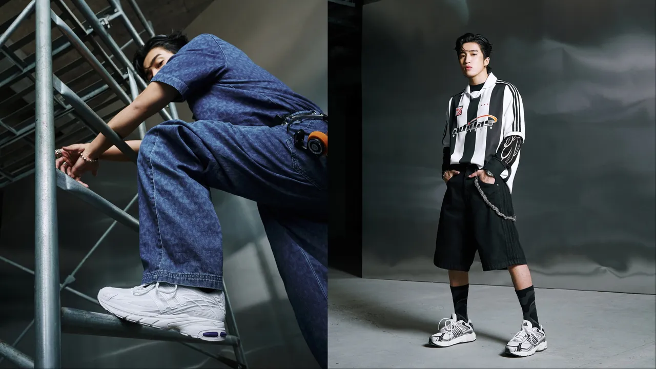 婁峻碩示範adidas Originals 2000s Running復古跑鞋系列。品牌提供