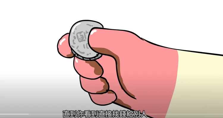 但小吃店阿姨戴手套備料卻也找錢給客人。翻攝自鼻妹YT