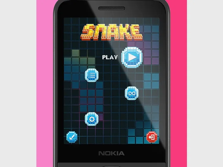 Nokia經典復刻遊戲－貪食蛇。翻攝Nokia官網。