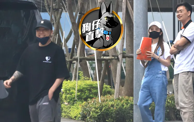 網紅Toyz（左起）把握入獄服刑前時光，開著現代旅行車，載篠崎泫到行善路中信房屋看房。特勤中心攝