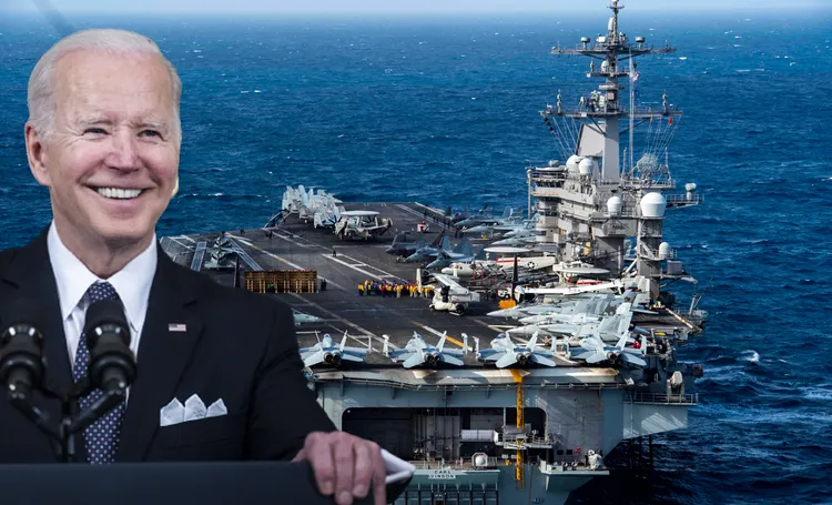 美國總統拜登自上任以來，採取新的策略反制中，在印太區域部署一系列新型武器系統。 合成畫面。資料照片