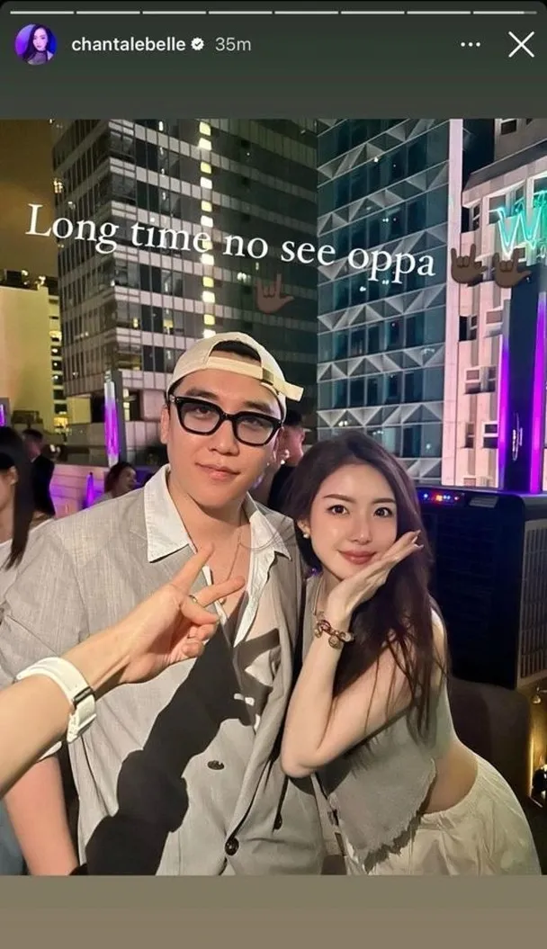 勝利（左）和香港女星貝依霖合照。翻攝chantalebelle IG