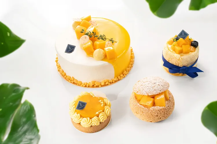 「SS Pâtisserie夏・精品甜點」推夏日芒果季，嚴選台灣愛文芒果，搭配頂級原料，及經典法式甜點工藝，推出主題系列甜點。業者提供