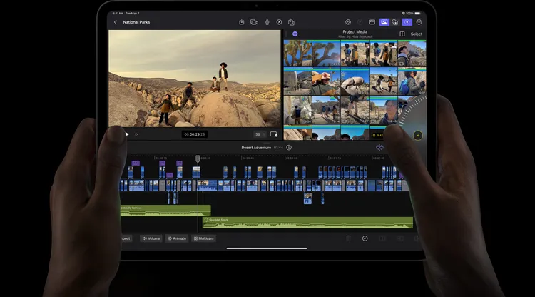 iPad版Final Cut Pro 2，支援拍攝、剪輯、後期修調到傳送，一機搞定。Apple官網。