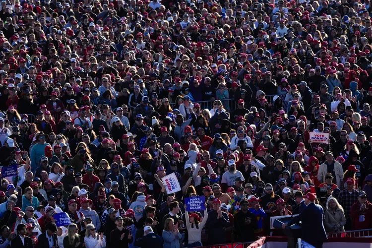 川普的紐澤西造勢大會場面驚人。美聯社