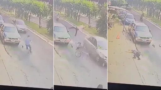 驚悚影片｜單車男逆向衝上馬路　「下一秒變屍體」飛回人行道