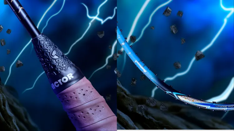 球拍外觀融入與角色呼應的閃電紋路元素。品牌提供