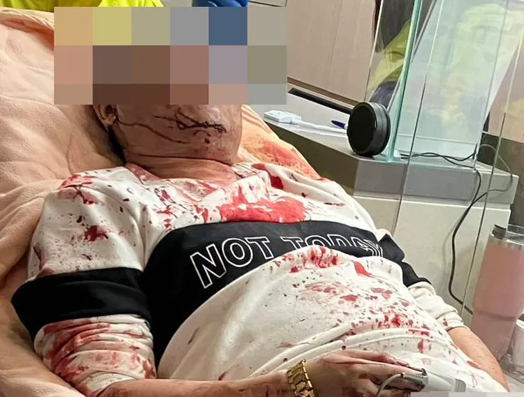 檳榔攤老闆被砍傷住院。投訴人提供