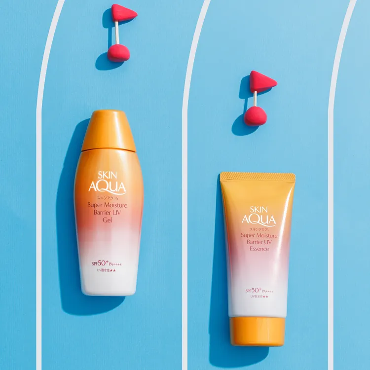 曼秀雷敦水潤肌超保濕極效防禦防曬露（左）100g／419元、水潤肌超保濕極效防禦防曬精華（右）70g／419元。品牌提供