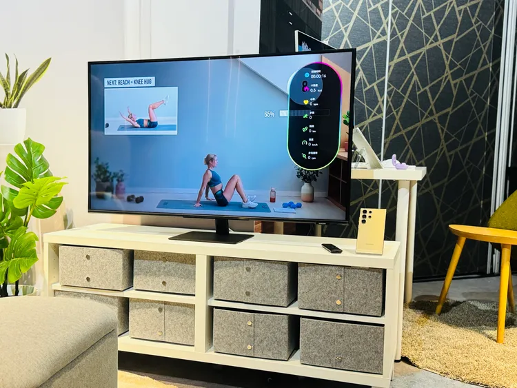 Smart Monitor 可輕鬆串連並打造三星生態圈。記者／趙筱文攝影。