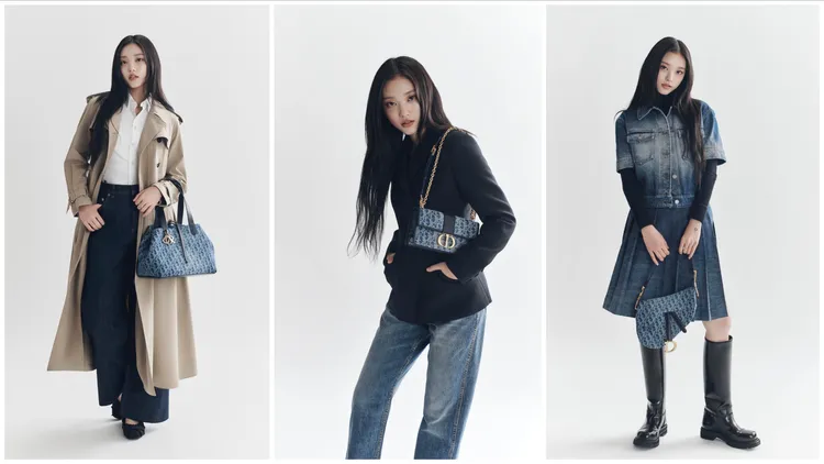 Haerin拍攝Denim Oblique系列形象廣告。品牌提供