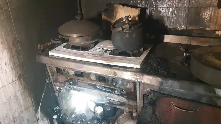 起火點在廚房。苗栗縣消防局提供