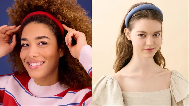 亞麻簡約髮箍（厚版），各4100元。品牌提供