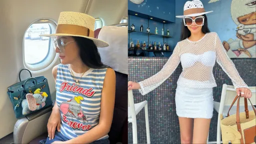 關穎飛曼谷大曬火辣身材! 還不忘用「小飛象」作伴愛馬仕包