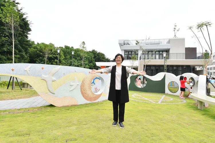 彰化縣長王惠美說，員林三和公園是彰化縣第一座四合一公園。彰化縣府提供