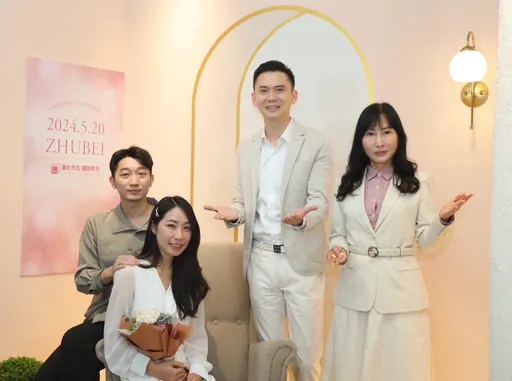 竹北市公所打造浪漫婚攝牆 幸福滿點造福新人