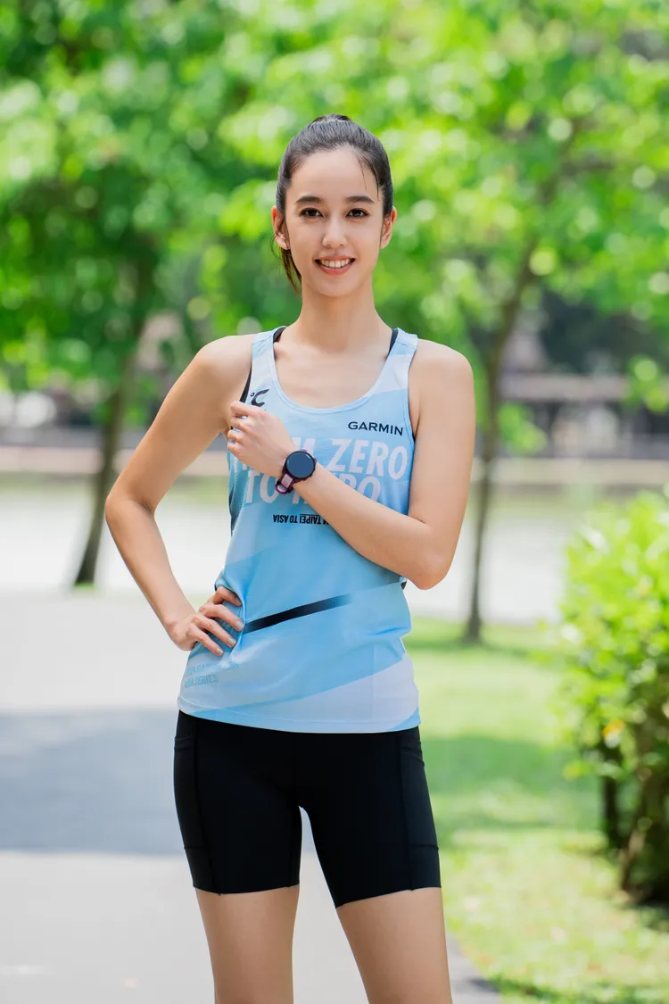 陽光女神陳庭妮作為Garmin資深愛好者，首度參戰Garmin Run擔任領跑大使。業者提供