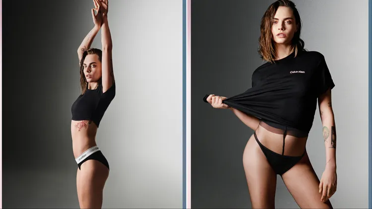 Cara換穿CK內褲同樣火辣。品牌提供