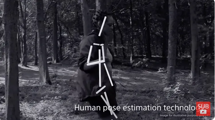 Sony Xperia 1 VI可辨識人體形態和姿態的AI姿勢預測。翻攝Sony YouTube。