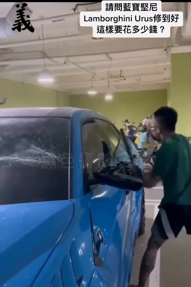 嫌犯砸毀對方汽車車窗洩恨。翻攝黑色企業豪門
