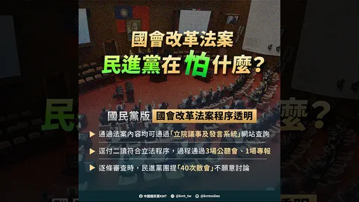 5張圖回擊國會改革爭議　國民黨：逐條審查綠「40次散會」不討論