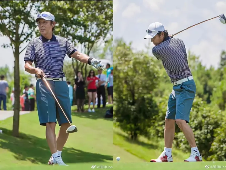 陳道明打高爾夫英姿。翻攝道明微博