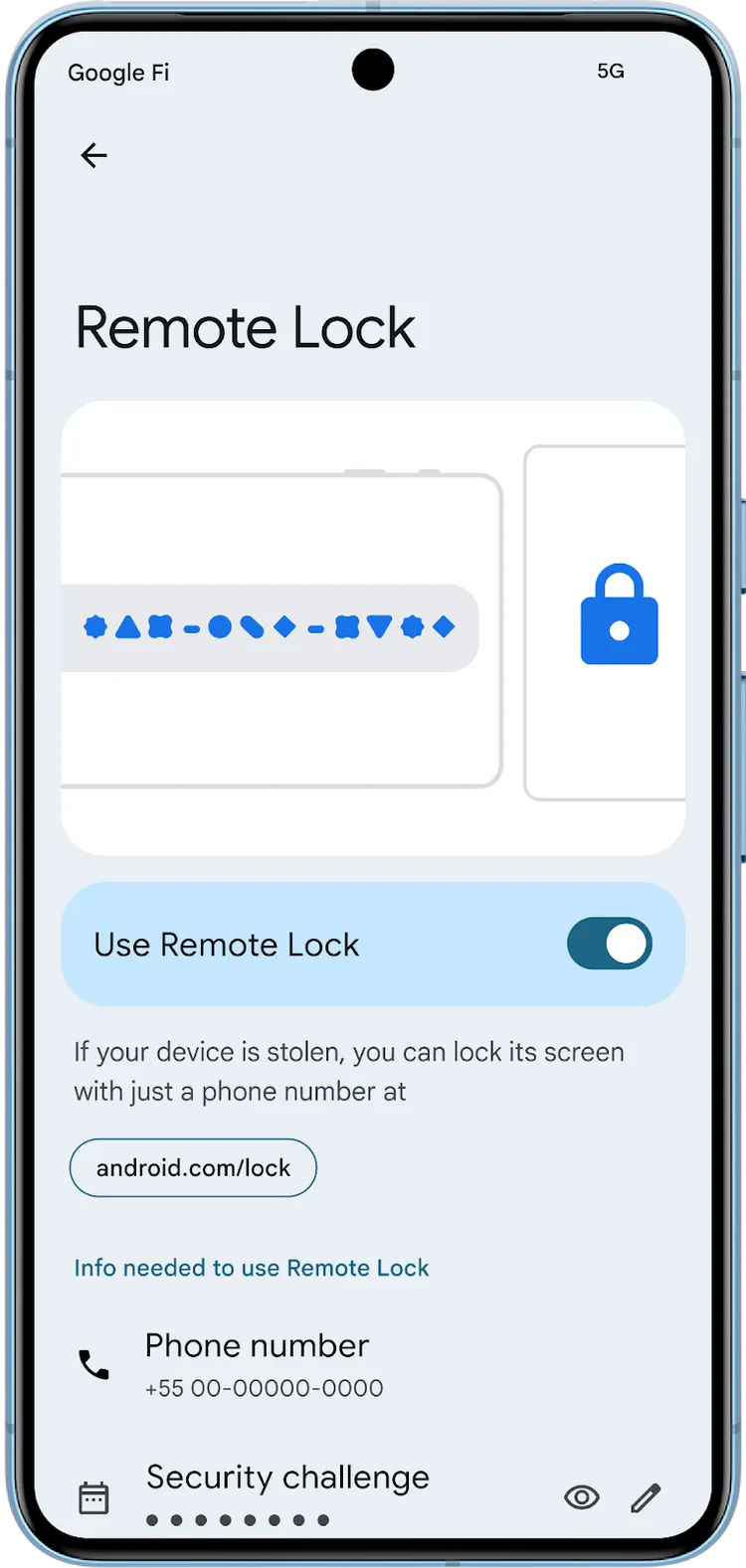 「遠端鎖定」可供快速遠端鎖定裝置螢幕。Google提供。