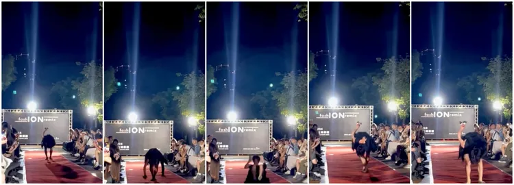 學生模仿鴕鳥相似度極高。翻攝《@wei_tzuyuan》IG