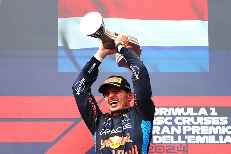 週日在義大利伊莫拉（Imola）的艾米利亞·羅馬涅大獎賽是Max Verstappen 職業生涯的第 59 場冠軍勝利。Red Bull提供