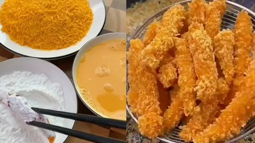 親手做黃金雞柳條 麵包粉裹好裹滿看起來超香!