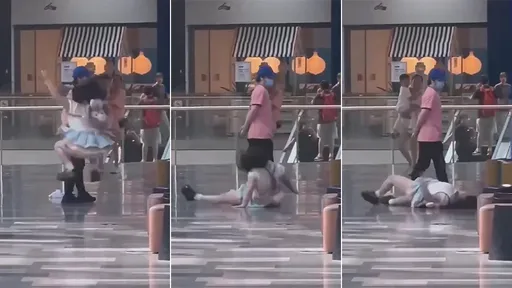 驚呆影片|萌裝女「商場撒潑」男伴超冷淡 網:完美詮釋巨嬰