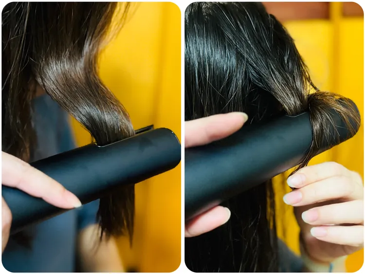 根據實測，若是想要進行直髮或捲髮造型，可以選用中速與冷熱循環組合，效果與水潤感相當明顯及持久。記者趙筱文／攝影。