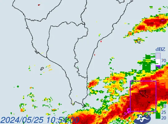 氣象署針對蘭嶼鄉發布大雷雨即時訊息。氣象署提供