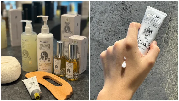 ROOTON淨粹植潤系列，沐浴膠300ml／1080元、身體乳300ml／1150元、身體油50ml／1800元、護手霜50ml／780元。張家玲攝
