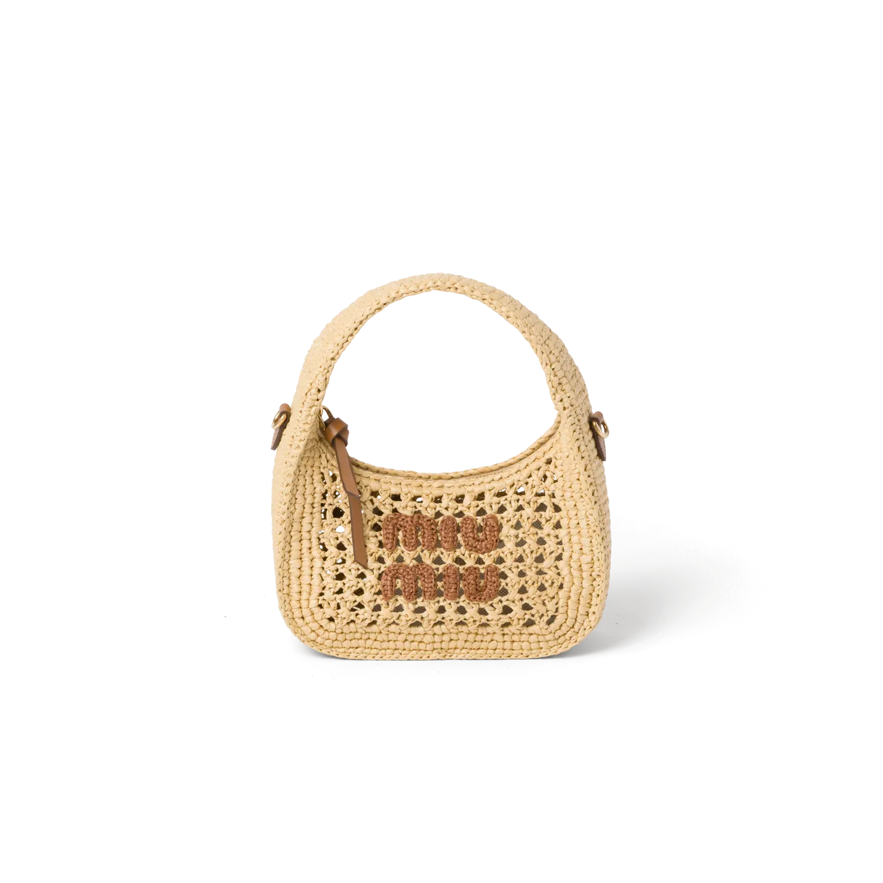 Miu Miu Wander編織半月形包款,7萬2000元。品牌提供