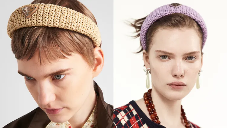 PRADA鉤織髮箍，各2萬元。品牌提供