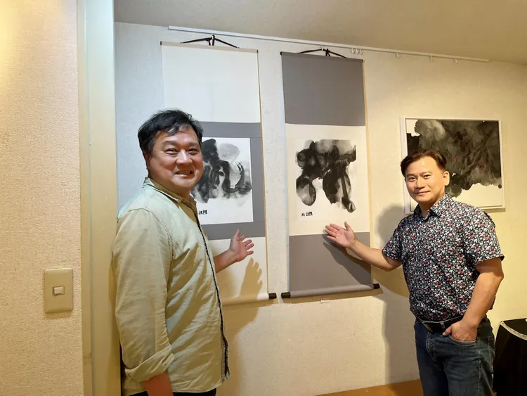 陳世憲在4月初受邀到日本東京舉辦書法展。陳世憲提供